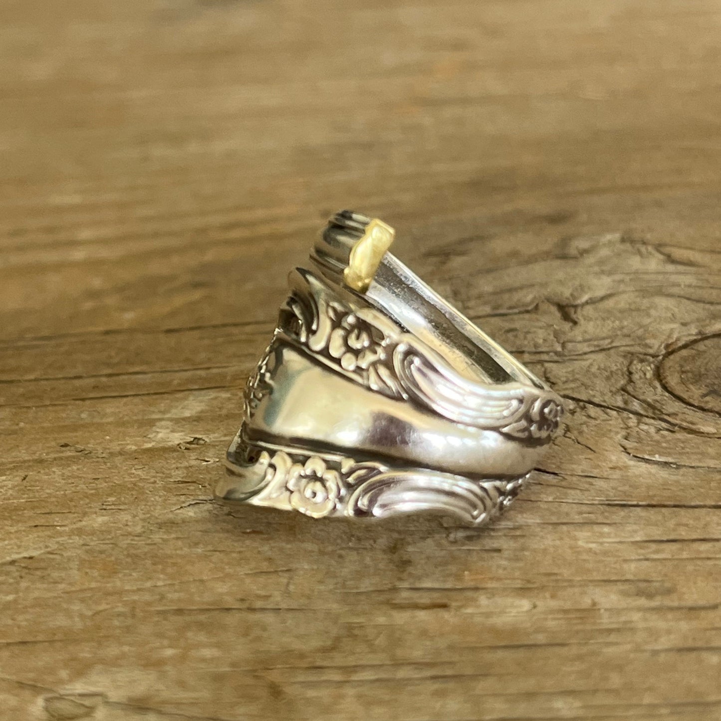 Glorious Openwork Floral Coil Wrap Spoon Ring