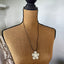 Vintage silverplate daisy spoon necklace on ball chain displayed on mannequin - Spoon Necklace - handcrafted from upcycled vintage silverware - Laughing Frog Studio