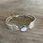 Eco-friendly upcycled Lenox pattern spoon bracelet with druzy bead and red Czech glass - handmade 1933 vintage silverware jewelry