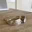 Close-up detail of 1933 Lenox spoon links with druzy pavé centerpiece bead - handcrafted artisan silverware bracelet

