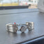 Lenox spoon link bracelet with druzy bead modeled on wrist - handcrafted upcycled 1933 vintage silverware