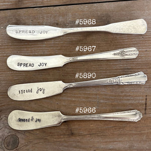 HAND Stamped Cheese Spreader/Knife - SPREAD JOY