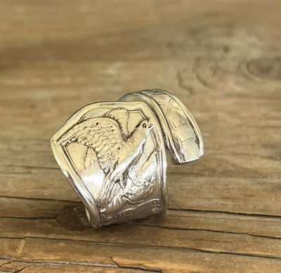 Texas Souvenir Spoon Coil Wrap Ring