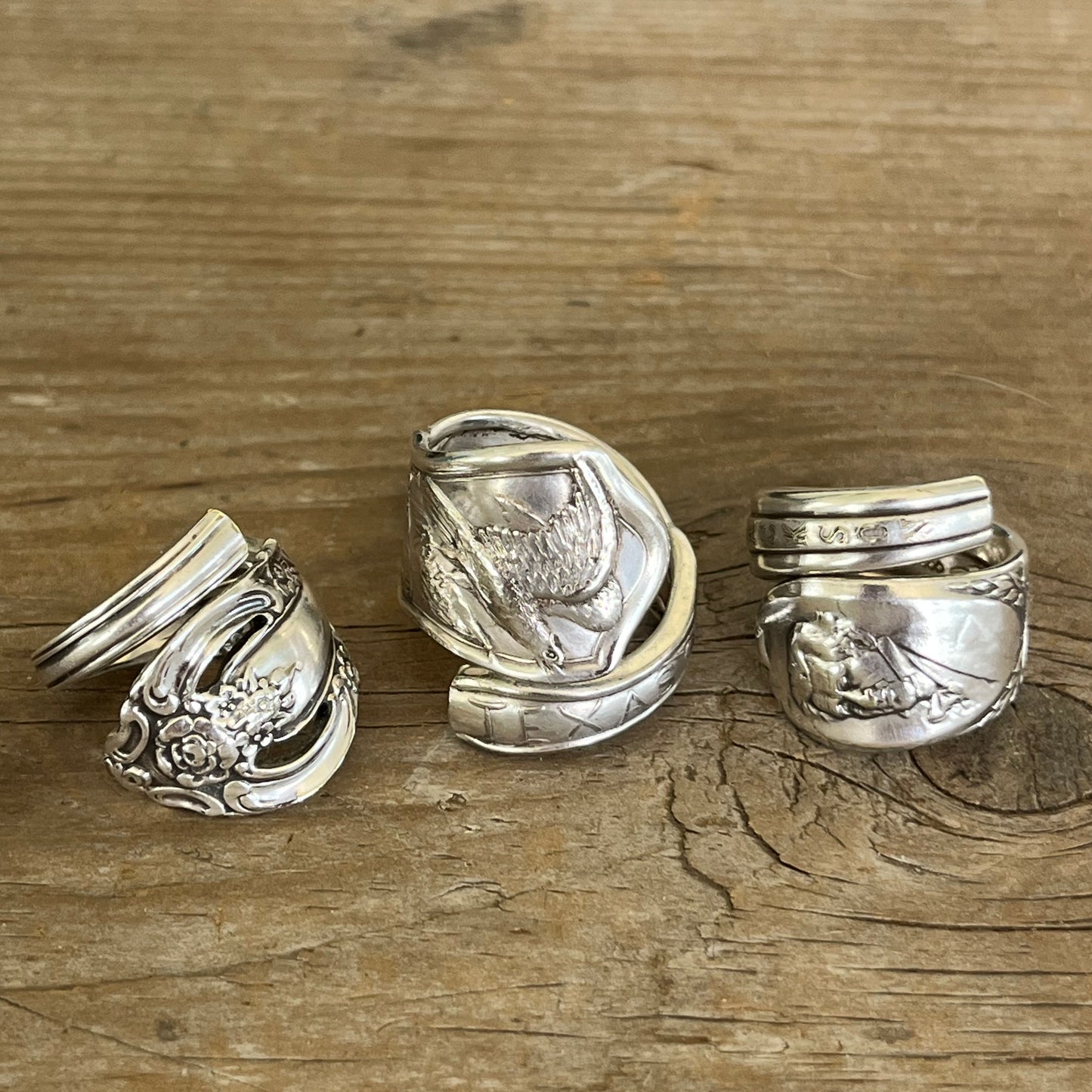 Texas Souvenir Spoon Coil Wrap Ring