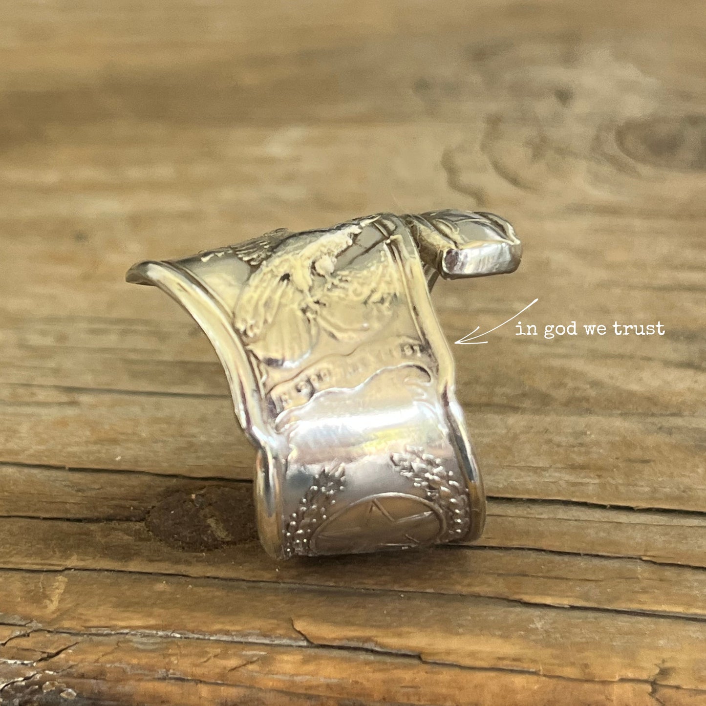 Texas Souvenir Spoon Coil Wrap Spoon Ring