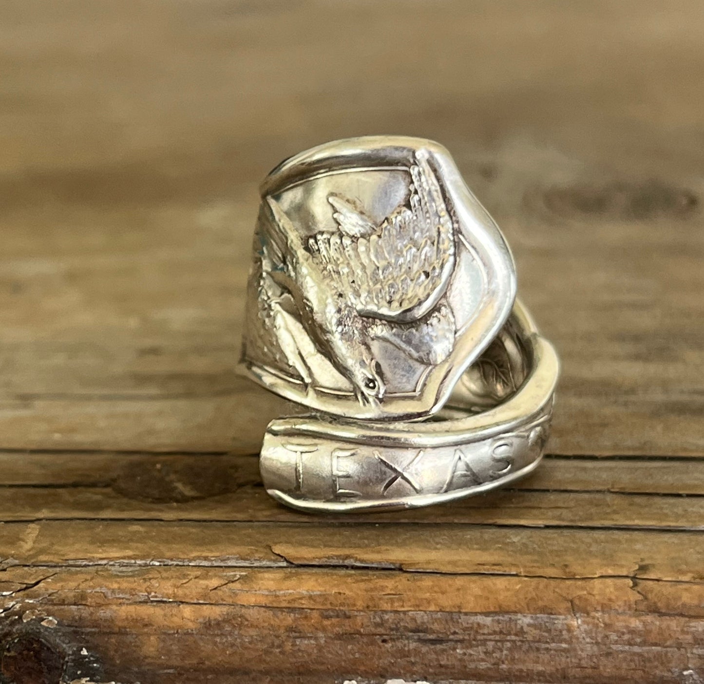 Texas Souvenir Spoon Coil Wrap Spoon Ring