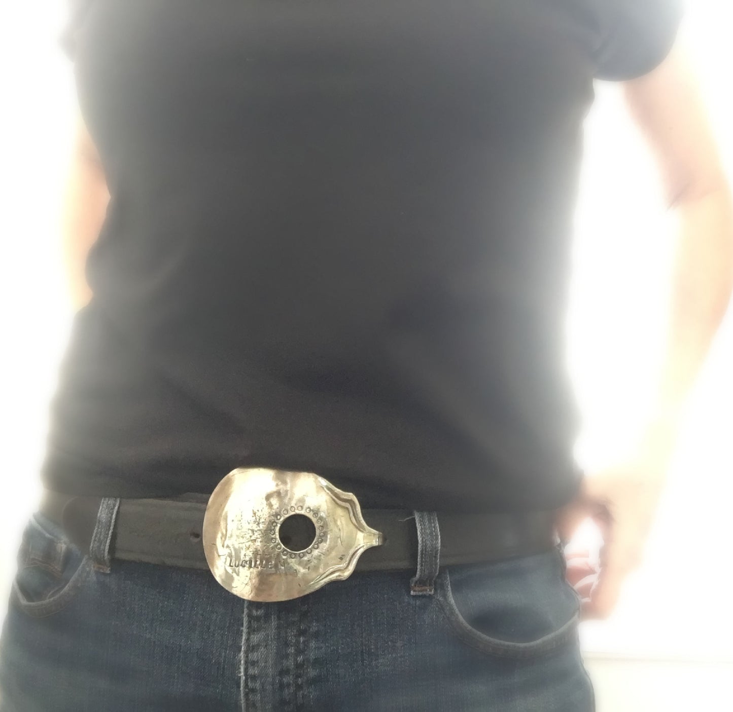 Upcycled Spoon Guitar Shaped Belt Buckle