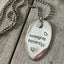 Handcrafted HOPELESS ROMANTIC stamped spoon necklace with rhinestone jewel on vintage 1970s ball chain, upcycled silverplate romantic jewelry