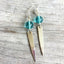 Fork Tine Earrings with Aqua Glass Bead