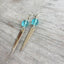 Upcycled Silverware Jewelry Fork Tine Earrings with Blue Glass Bead