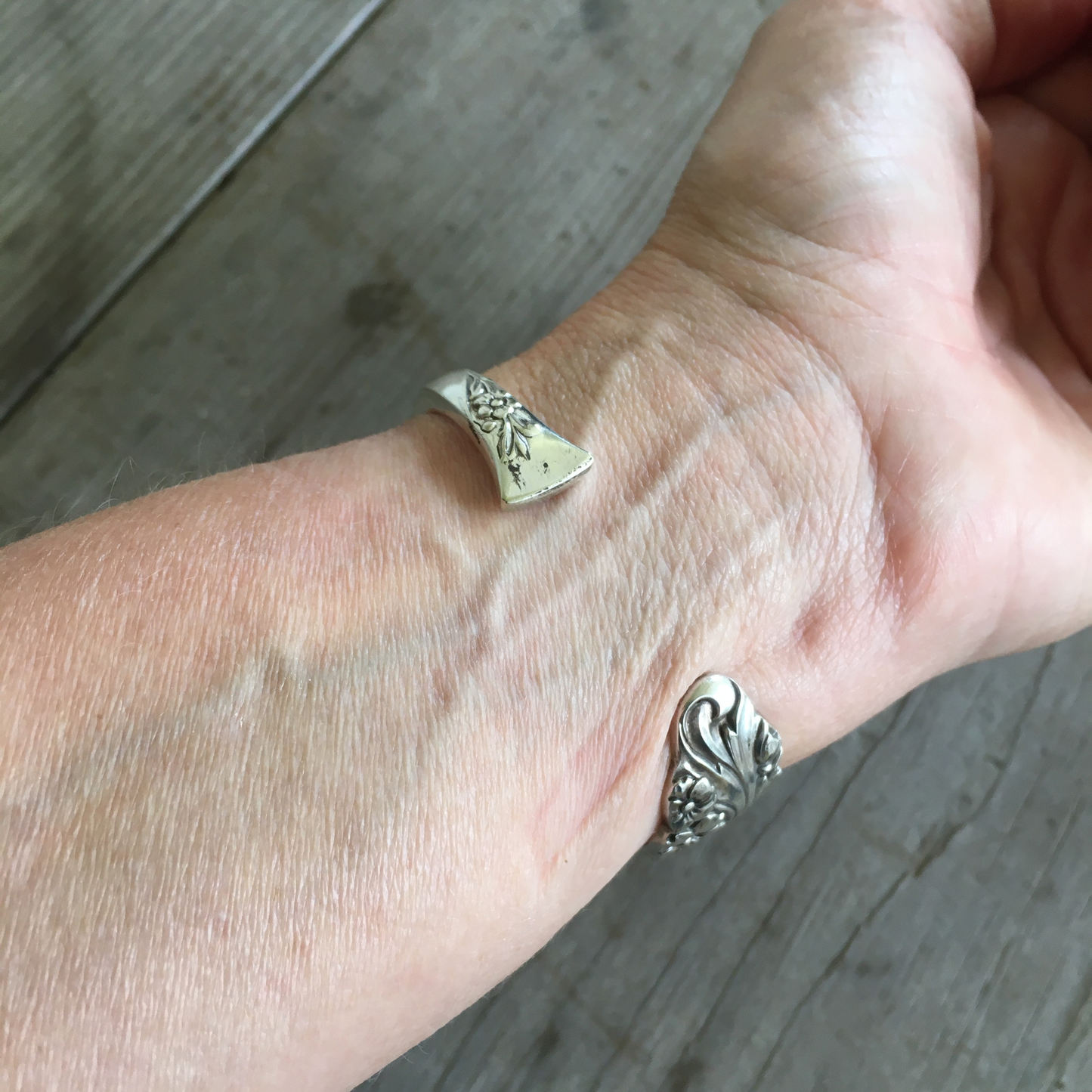 Badass Spoon Cuff Bracelet Shown on model wrist
