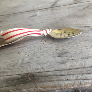 Stamped Spoon Ornament - I SAW MOMMY KISSING SANTA CLAUS - #3877
