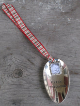 Hand Stamped Spoon Ornament First Christmas with Photo Frame