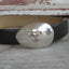 Handcrafted heart spoon belt buckle with applied fork-tine heart centerpiece on upcycled vintage casserole spoon, romantic silverplate accessory