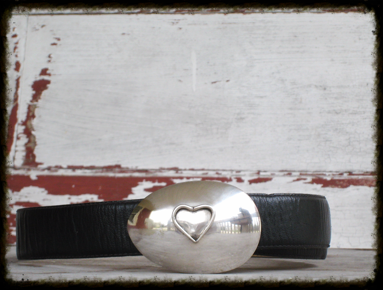 Heart belt buckle made from spoons and forks handcrafted artisan accessory