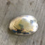 Vintage silverplate heart belt buckle with hand-stamped circle border detail