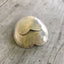 Upcycled silverware heart belt buckle side view showing dimensional design
