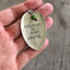 BELIEVE IN YOUR SELFIE stamped spoon necklace showing hand-stamped lettering and bead detail, layerable humor-inspired confidence jewelry, one-of-a-kind