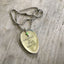 Handcrafted BELIEVE IN YOUR SELFIE stamped spoon necklace with beads on vintage ball chain, cheeky upcycled silverware jewelry