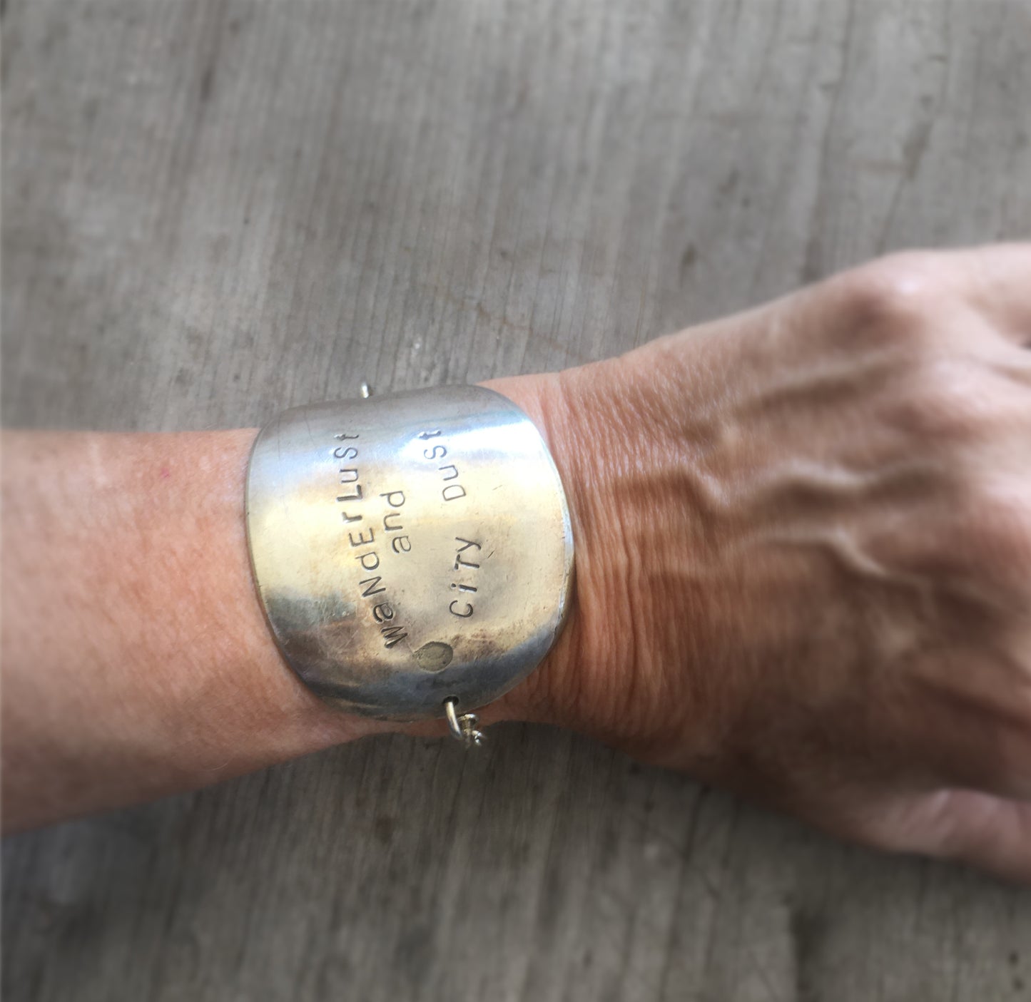 SALE Stamped Spoon Bracelet - WANDERLUST AND CITY DUST - #2900