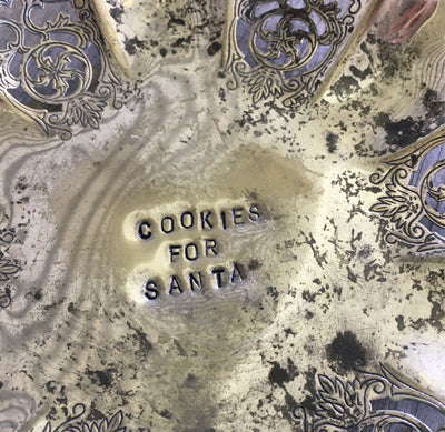 Cookies for Santa Stamped Silverplate Dish