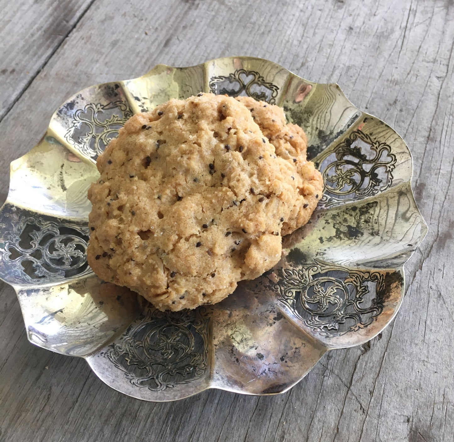 Cookies for Santa Stamped Silverplate Dish