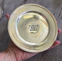 Cookies for Santa Hand Stamped Vintage Silverplate Dish Shown In Hand for Scale