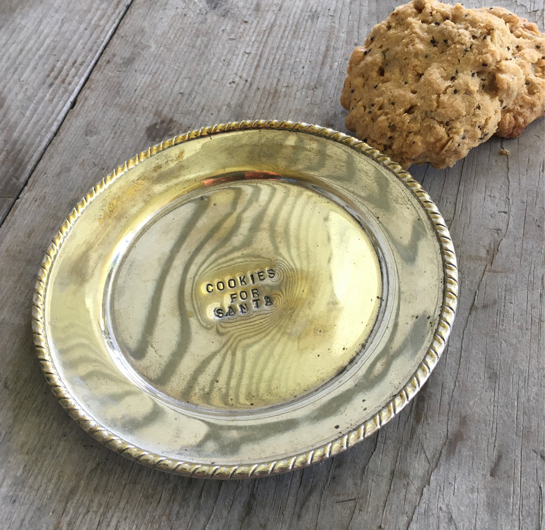 Cookies for Santa Stamped SIlverplate Dish
