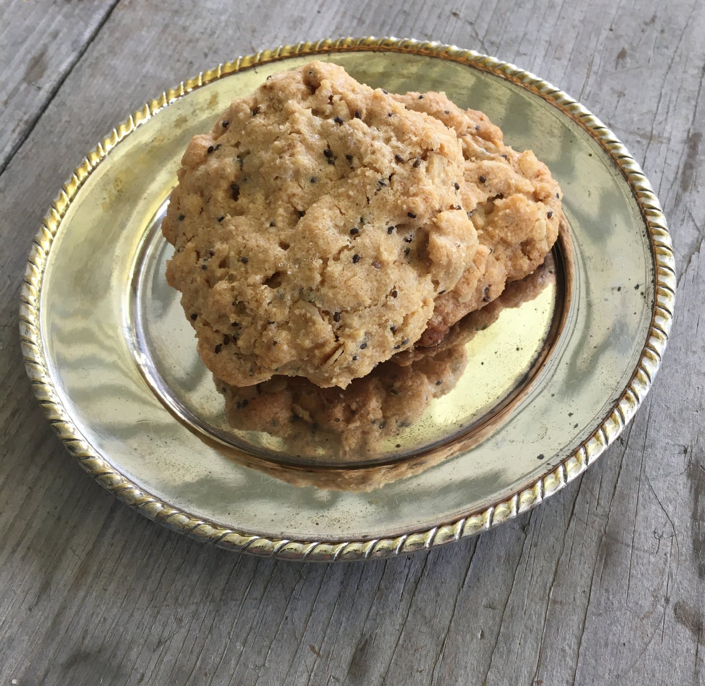 Cookies for Santa Stamped SIlverplate Dish