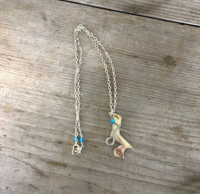 Spoon Artisan Necklace in the shape of a Quarter Rest and Eighth Note Musical Symbols