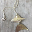 Handcrafted articulated fish statement necklace from vintage silverware spoons with pearl accent - eco-friendly artisan jewelry