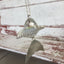 Eco-friendly upcycled silverware fish statement necklace with cultured pearl accent - handmade artisan design