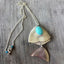 Articulated Fish Necklace from Upcycled Spoons with Stone Bead - #3354