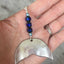 Spoon Whale Tail Necklace - Cobalt Glass Beads - #3452