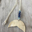 Spoon Whale Tail Necklace - Cobalt Glass Beads - #3452