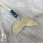 Spoon Whale Tail Necklace - Cobalt Glass Beads - #3452