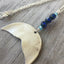 Spoon Whale Tail Necklace - Cobalt Glass Beads - #3452