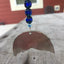 Spoon Whale Tail Necklace - Cobalt Glass Beads - #3452