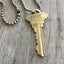Stamped Key Necklace PEACE