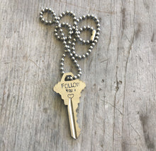 Hand Stamped Giving Key Necklace Follow Your Heart