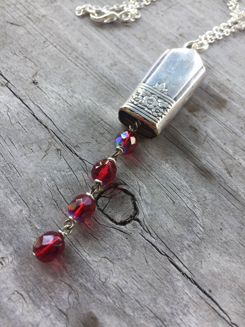 Knife Bell Necklace - SILVER ROSE - #3467