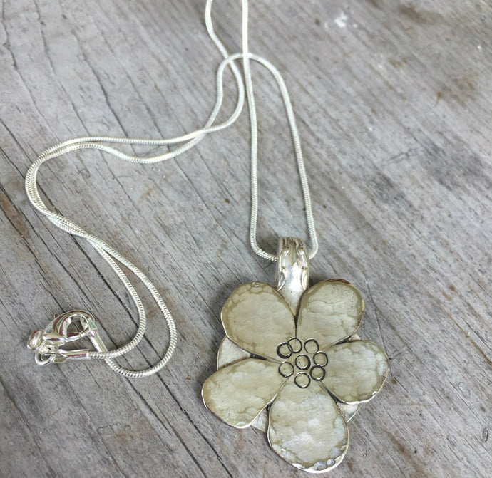 Stylized Flower Necklace from Upcycled Spoons - #3521