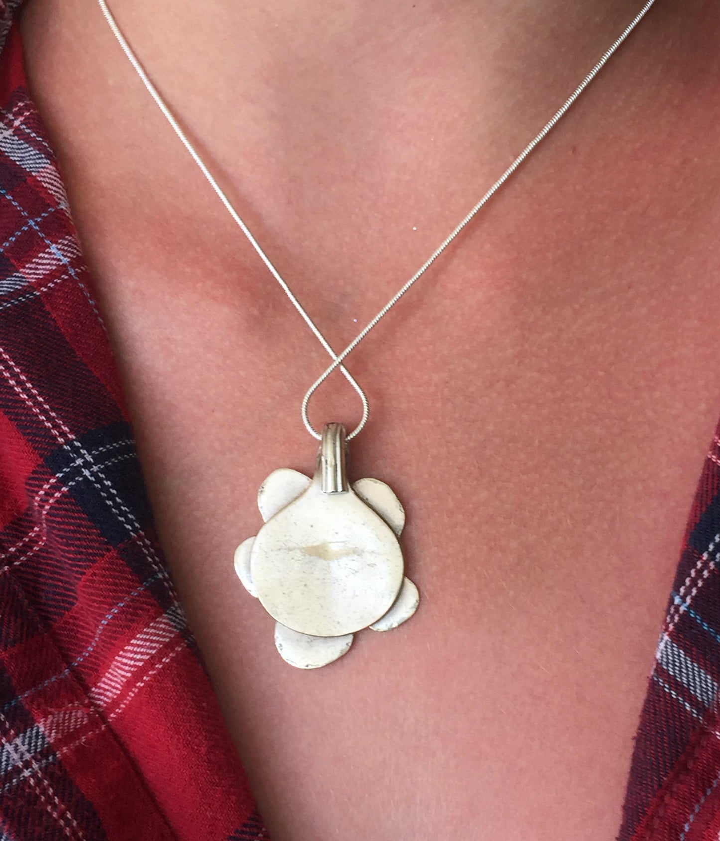 Stylized Flower Necklace from Upcycled Spoons - #3521