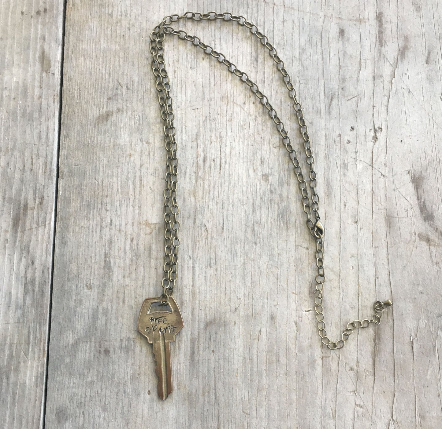Hand Stamped Giving Key Free spirit