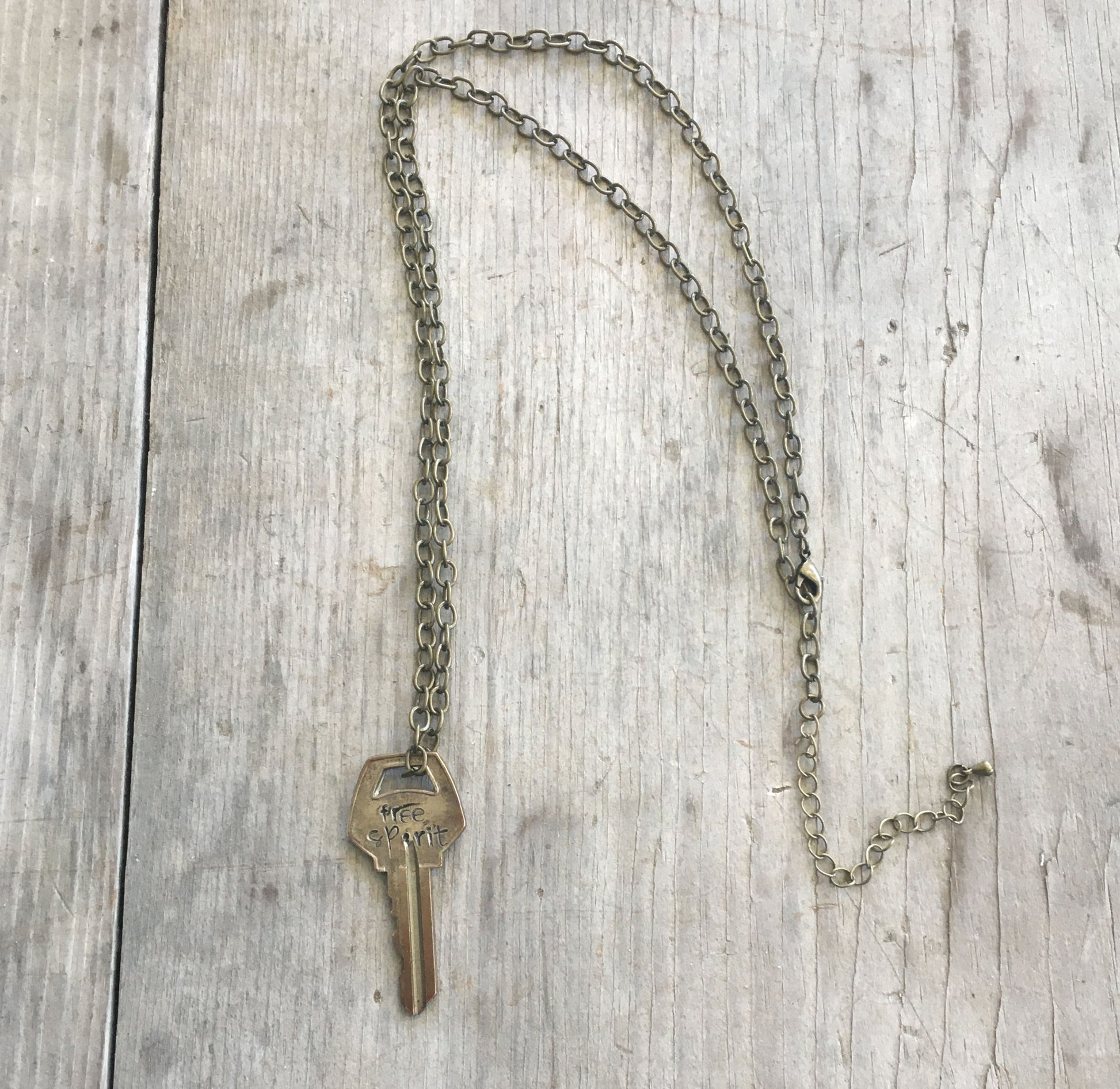 Hand Stamped Giving Key Free spirit