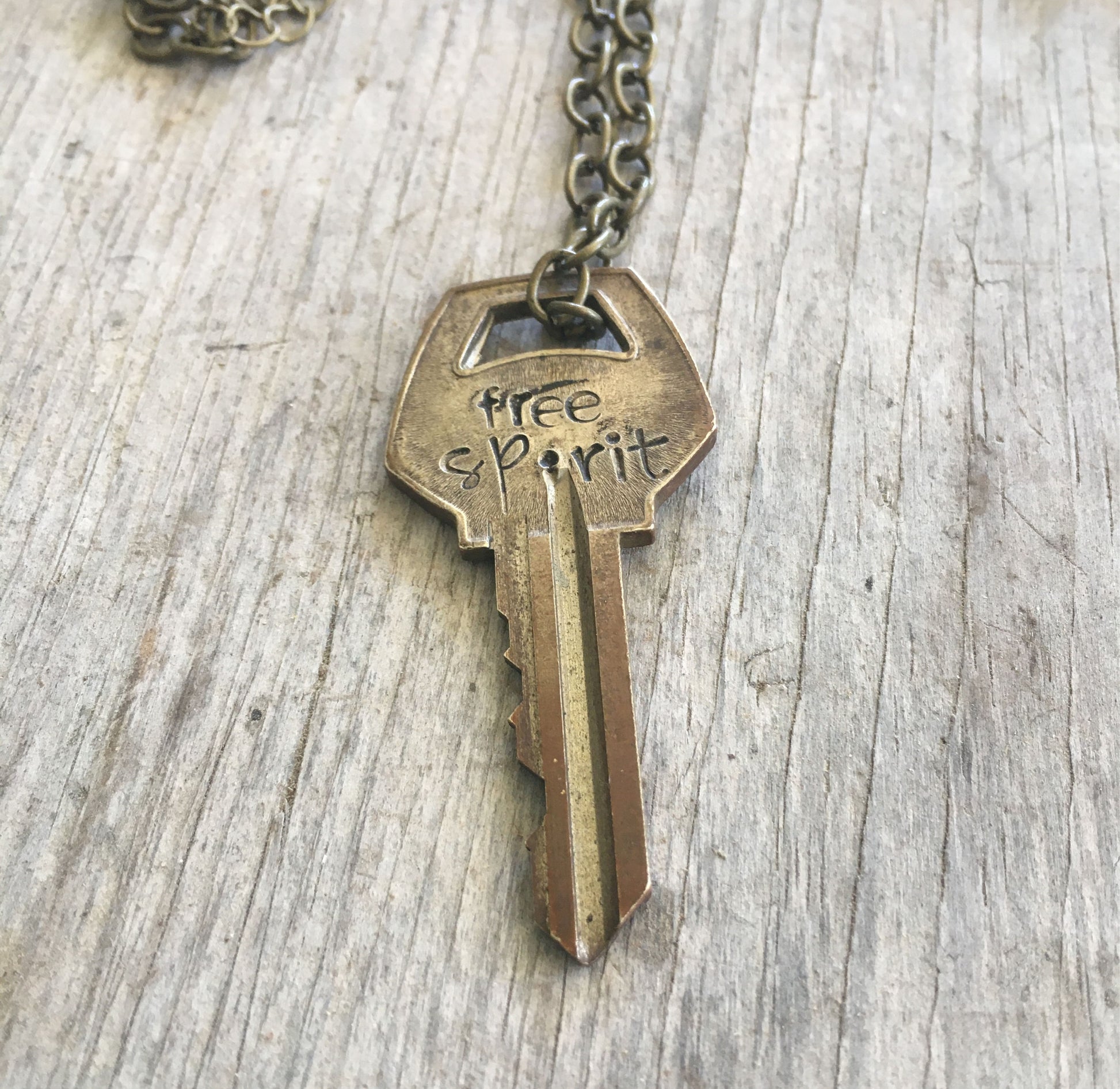 Hand Stamped Giving Key Free spirit