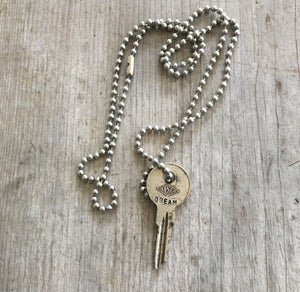 Stamped Key Necklace - DREAM - #3541