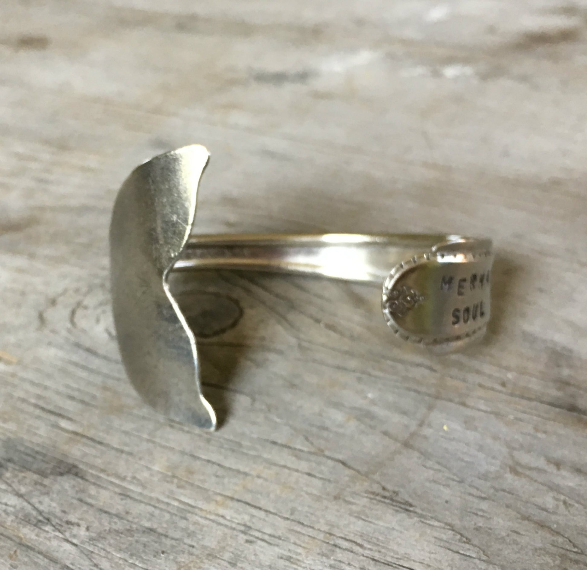 Spoon Cuff Bracelet Mermaid Soul Highlighting Tail Fin End