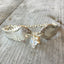 Spoon Link Bracelet - Crystal & Pearl Vintage Beads - #3576