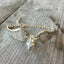Spoon Link Bracelet - Crystal & Pearl Vintage Beads - #3576